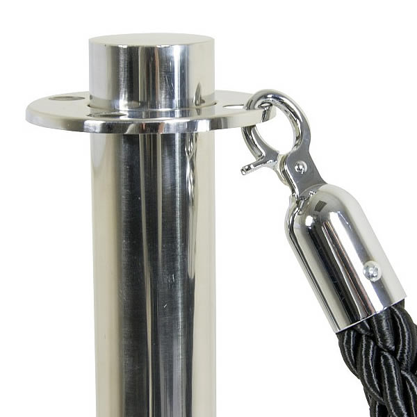 Removable Socket Wire Rope Removable Elegance Rope Barrier Post | Floor Socket Mount White Light ...